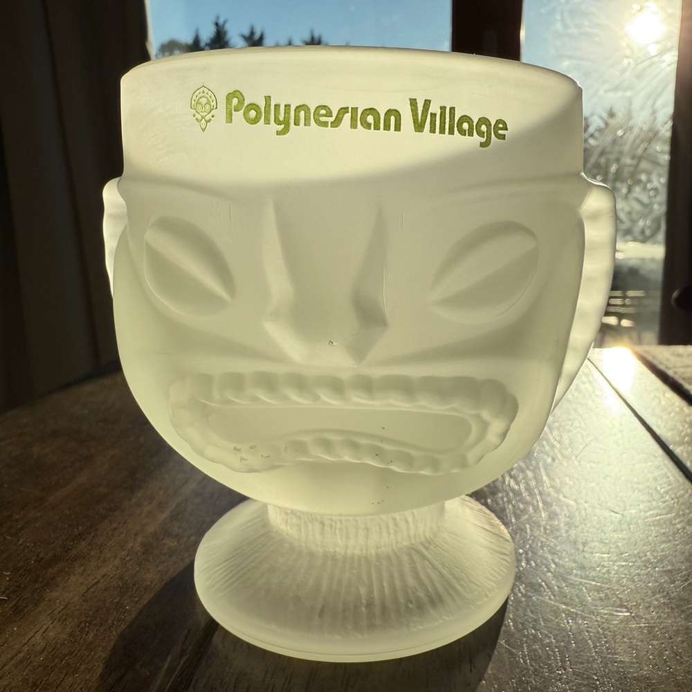 Walt Disney World Polynesian Village Frosted Glass Tiki Mug